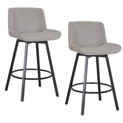 Fern 26" Counter Stool, set of 2, with Swivel in Grey Fabric and Black 203-666GY 203 666GY 6