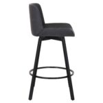 Fern 26" Counter Stool, set of 2, with Swivel in Vintage Charcoal Faux Leather and Black 203-666PUCH 203 666PUCH 3