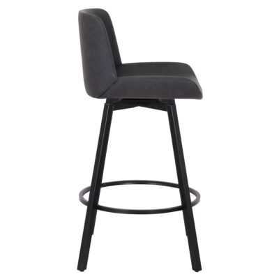 Fern 26" Counter Stool, set of 2, with Swivel in Vintage Charcoal Faux Leather and Black 11 Fern 26" Counter Stool, set of 2, with Swivel in Vintage Charcoal Faux Leather and Black 203-666PUCH 203 666PUCH 3