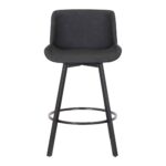 Fern 26" Counter Stool, set of 2, with Swivel in Vintage Charcoal Faux Leather and Black 203-666PUCH 203 666PUCH 4