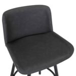 Fern 26" Counter Stool, set of 2, with Swivel in Vintage Charcoal Faux Leather and Black 203-666PUCH 203 666PUCH 5