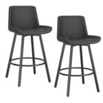 Fern 26" Counter Stool, set of 2, with Swivel in Vintage Charcoal Faux Leather and Black 203-666PUCH 203 666PUCH 6