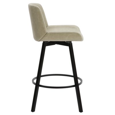 Fern 26" Counter Stool, set of 2, with Swivel in Vintage Ivory Faux Leather and Black 11 Fern 26" Counter Stool, set of 2, with Swivel in Vintage Ivory Faux Leather and Black 203-666PUIV 203 666PUIV 3