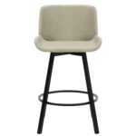 Fern 26" Counter Stool, set of 2, with Swivel in Vintage Ivory Faux Leather and Black 203-666PUIV 203 666PUIV 4