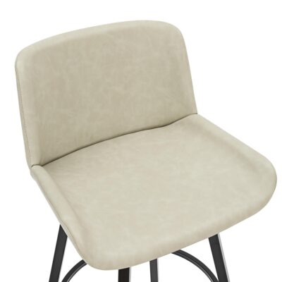 Fern 26" Counter Stool, set of 2, with Swivel in Vintage Ivory Faux Leather and Black 13 Fern 26" Counter Stool, set of 2, with Swivel in Vintage Ivory Faux Leather and Black 203-666PUIV 203 666PUIV 5