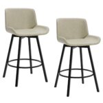 Fern 26" Counter Stool, set of 2, with Swivel in Vintage Ivory Faux Leather and Black 203-666PUIV 203 666PUIV 6