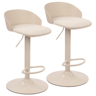 Mabel Adjustable Air-Lift Stool, Set of 2 in Beige 203-686BEG 203 686BEG 6