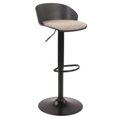 Mabel Adjustable Air-Lift Stool, Set of 2 in Black and Beige 203-686BLK 203 686BLK 2