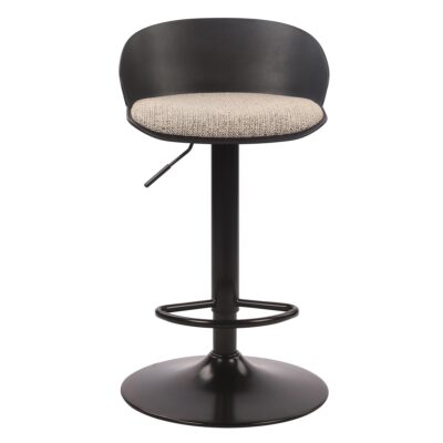 Mabel Adjustable Air-Lift Stool, Set of 2 in Black and Beige 203-686BLK 203 686BLK 4