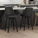 Oakley 26" Counter Stool w/Swivel, Set of 2 in Charcoal & Black 203-887CH 203 887CH 1