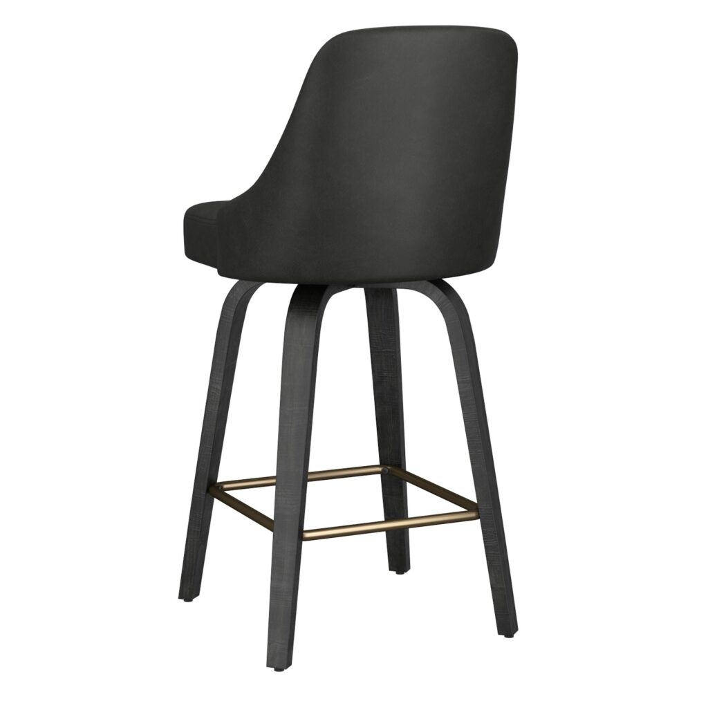 Oakley 26" Counter Stool w/Swivel, Set of 2 in Charcoal & Black - Image 3