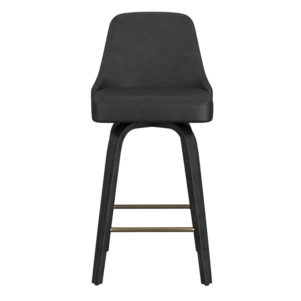 Oakley 26" Counter Stool w/Swivel, Set of 2 in Charcoal & Black - Image 5