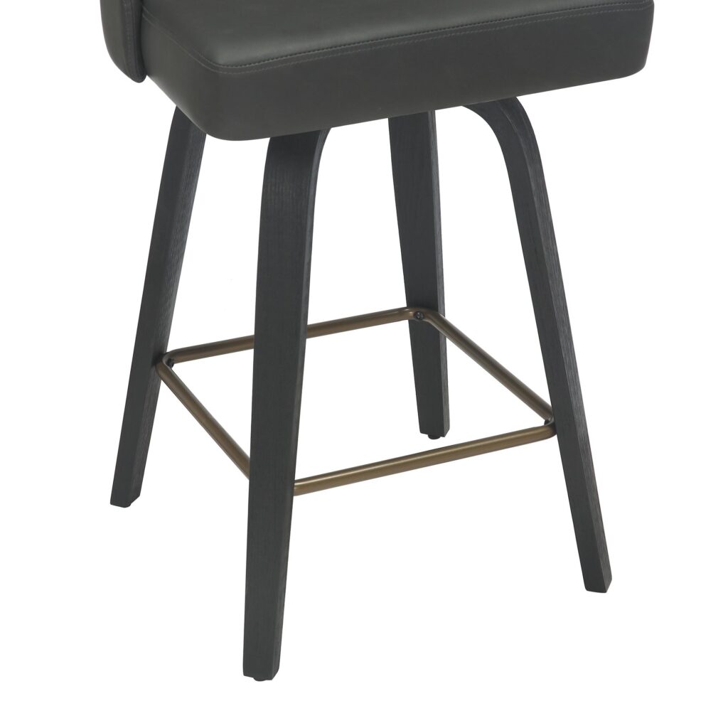 Oakley 26" Counter Stool w/Swivel, Set of 2 in Charcoal & Black - Image 6