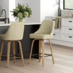Oakley 26" Counter Stool w/Swivel, Set of 2 in Ivory & Whitewashed 203-887IV 203 887IV 1