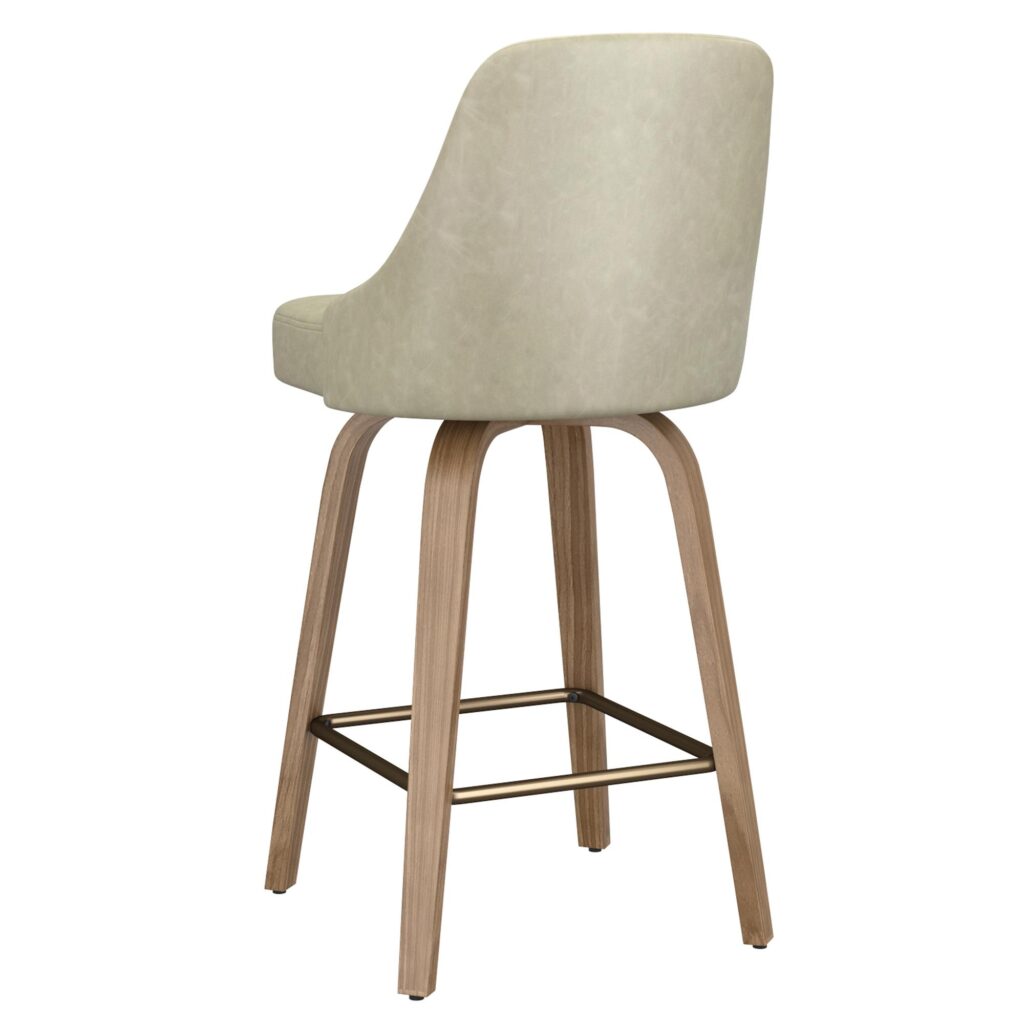 Oakley 26" Counter Stool w/Swivel, Set of 2 in Ivory & Whitewashed - Image 3
