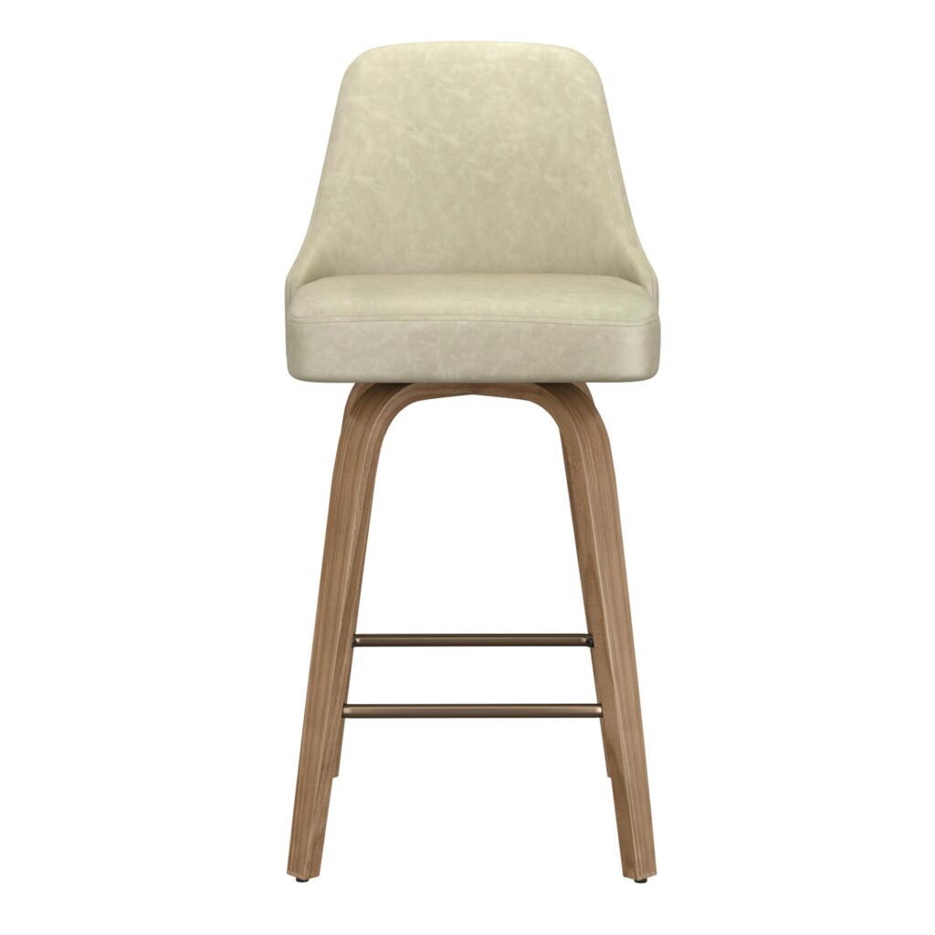 Oakley 26" Counter Stool w/Swivel, Set of 2 in Ivory & Whitewashed - Image 5