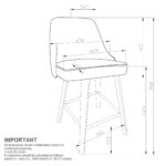 Oakley 26" Counter Stool w/Swivel, Set of 2 in Ivory & Whitewashed 203-887IV 203 887IV LD