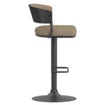 Kazan Adjustable Air-Lift Stool, Set of 2 in Dark Beige Performance Fabric & Black Metal 203-904DKB 203 904DKB 3