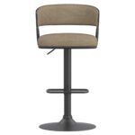 Kazan Adjustable Air-Lift Stool, Set of 2 in Dark Beige Performance Fabric & Black Metal 203-904DKB 203 904DKB 4