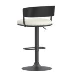 Kazan Adjustable Air-Lift Stool, Set of 2 in Ivory Performance Fabric & Black Metal 203-904IV 203 904IV 2