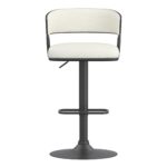 Kazan Adjustable Air-Lift Stool, Set of 2 in Ivory Performance Fabric & Black Metal 203-904IV 203 904IV 4