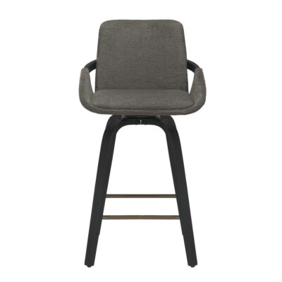 Parker 26" Counter Stool w/Swivel, Set of 2 in Charcoal Performance Fabric & Black 203-944CH 203 944CH 4