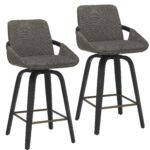 Parker 26" Counter Stool w/Swivel, Set of 2 in Charcoal Performance Fabric & Black 203-944CH 203 944CH 6