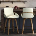 Parker 26" Counter Stool w/Swivel, Set of 2 in Ivory Performance Fabric & Whitewashed 203-944IV 203 944IV 1