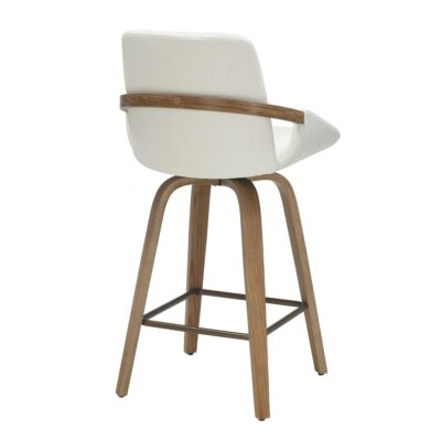 Parker 26" Counter Stool w/Swivel, Set of 2 in Ivory Performance Fabric & Whitewashed 203-944IV 203 944IV 2