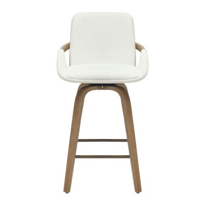 Parker 26" Counter Stool w/Swivel, Set of 2 in Ivory Performance Fabric & Whitewashed 203-944IV 203 944IV 4