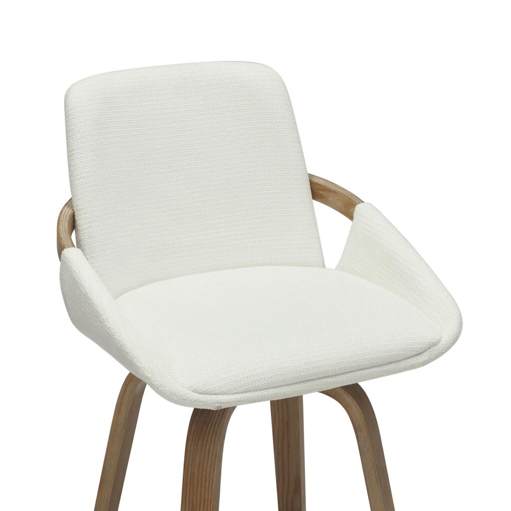 Parker 26" Counter Stool w/Swivel, Set of 2 in Ivory Performance Fabric & Whitewashed - Image 6