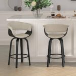 Holt 26" Counter Stool in Beige Fabric and Black 203-981BG_BK 203 981BG BK 1