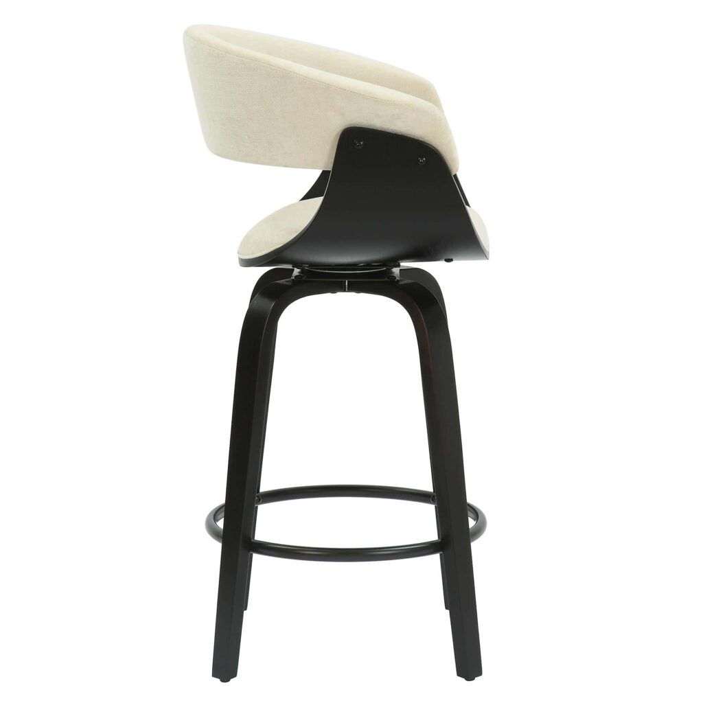 Holt 26" Counter Stool in Beige Fabric and Black - Image 4