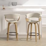 Holt 26" Counter Stool in Beige Fabric and Natural 203-981BG_NT 203 981BG NT 1