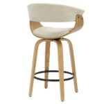 Holt 26" Counter Stool in Beige Fabric and Natural 203-981BG_NT 203 981BG NT 2