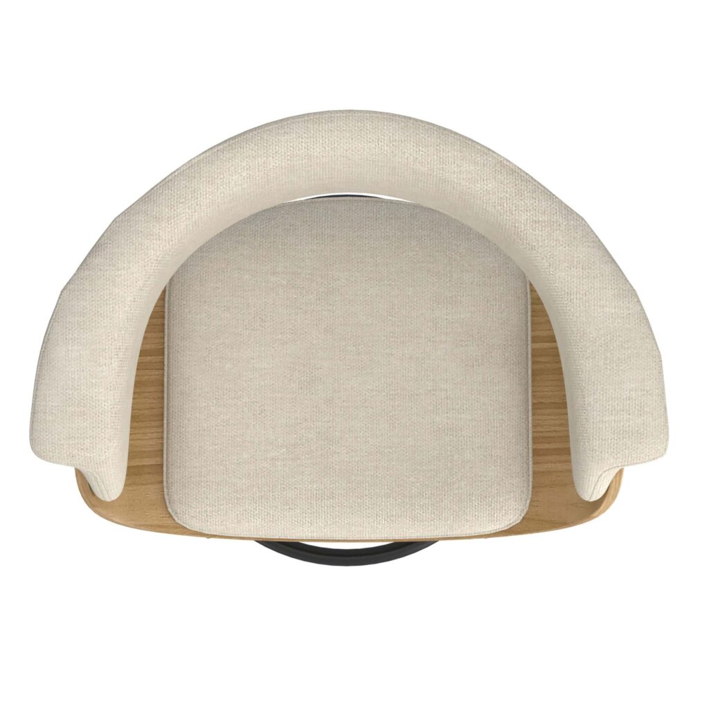 Holt 26" Counter Stool in Beige Fabric and Natural - Image 7