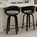 Holt 26" Counter Stool with Swivel, set of 2 in Black and Walnut 203-981BK_WAL 203 981BK WAL 1
