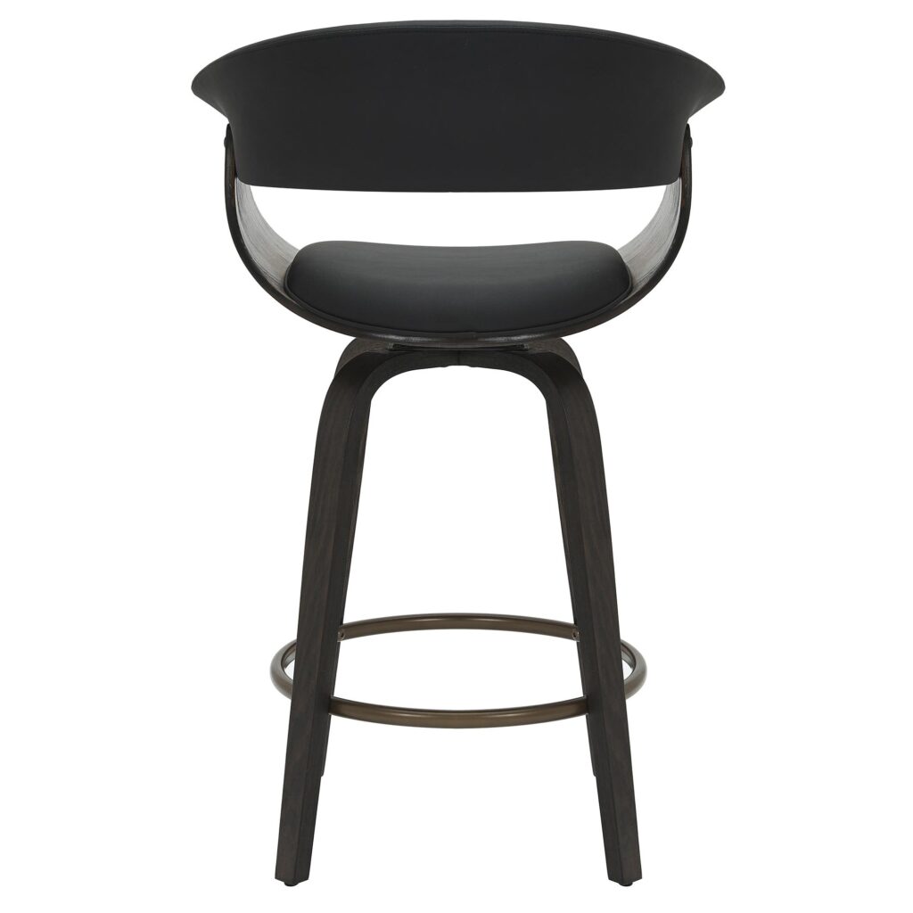 Holt 26" Counter Stool with Swivel, set of 2 in Black and Walnut - Image 3