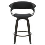 Holt 26" Counter Stool with Swivel, set of 2 in Black and Walnut 203-981BK_WAL 203 981BK WAL 4