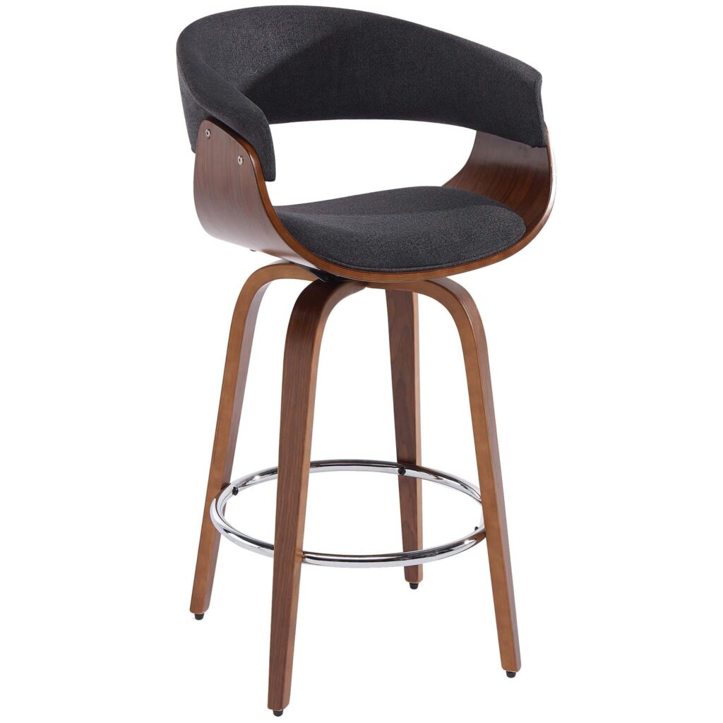 Holt 26" Counter Stool in Charcoal and Walnut 203-981CH 203 981CH