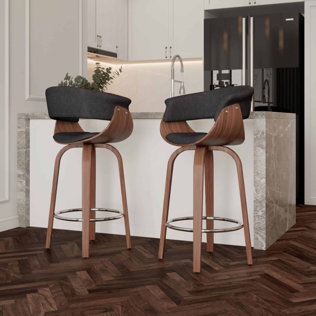 Holt 26" Counter Stool in Charcoal and Walnut - Image 2