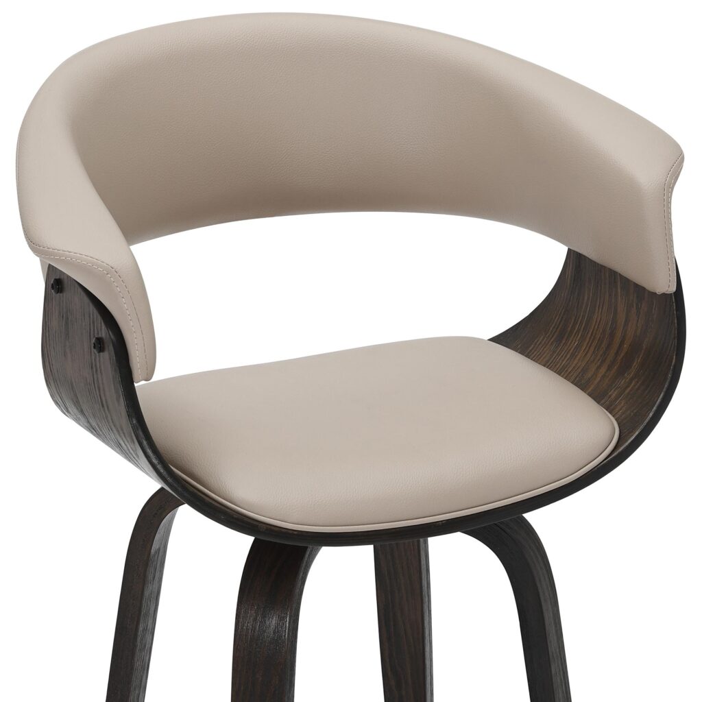 Holt 26" Counter Stool with Swivel, set of 2 in Mushroom and Walnut - Image 6
