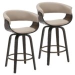 Holt 26" Counter Stool with Swivel, set of 2 in Mushroom and Walnut 203-981MSH_WAL 203 981MSH WAL 6