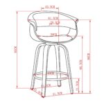 Holt 26" Counter Stool with Swivel, set of 2 in Mushroom and Walnut 203-981MSH_WAL 203 981MSH WAL LD