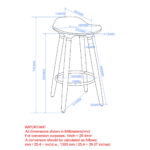 Trex 26" Counter Stool, Set of 2 in Black 203-990BK 203 990BK LD