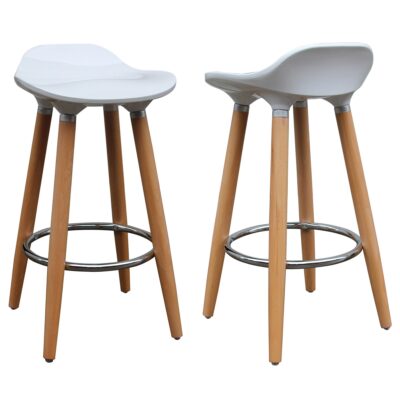 Trex 26" Counter Stool, Set of 2 in White and Natural 203-990WT 203 990WT 6