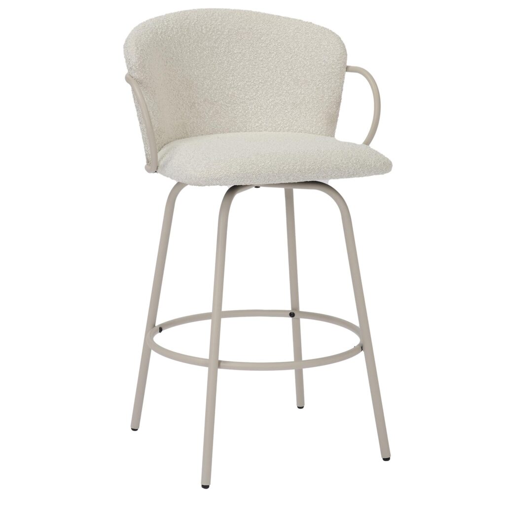 Kalani 26" Counter Stool w/Swivel, Set of 2 in Beige & Black
