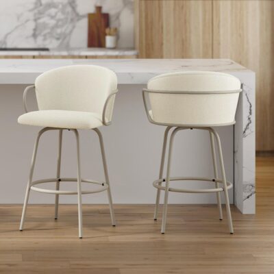 Kalani 26" Counter Stool w/Swivel, Set of 2 in Beige & Black 203-995BG 203 995BG 1