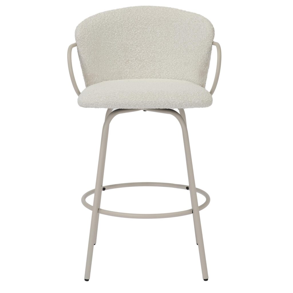 Kalani 26" Counter Stool w/Swivel, Set of 2 in Beige & Black - Image 5