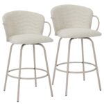 Kalani 26" Counter Stool w/Swivel, Set of 2 in Beige & Black 203-995BG 203 995BG 6